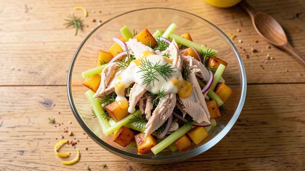 Chicken Salad Recipe With Sweet Salad Cubes: Crunchy Cubes and Creamy Herb Harmony