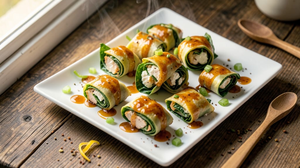 Chicken Caesar Salad Pinwheels Recipe: Crispy Celery Crowns and Creamy Herb Cheese Roll-Ups
