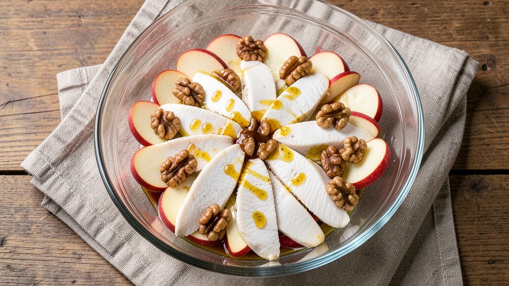 Chicke Salad Recipe: Juicy Shredded Chicken with Crunchy Apple and Walnut Bite