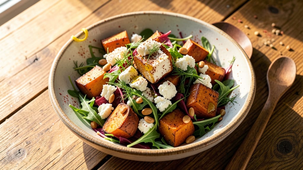 Sweet Potato and Feta Salad Recipe: Warm Spiced Roots Meet Tangy Cheese Crunch