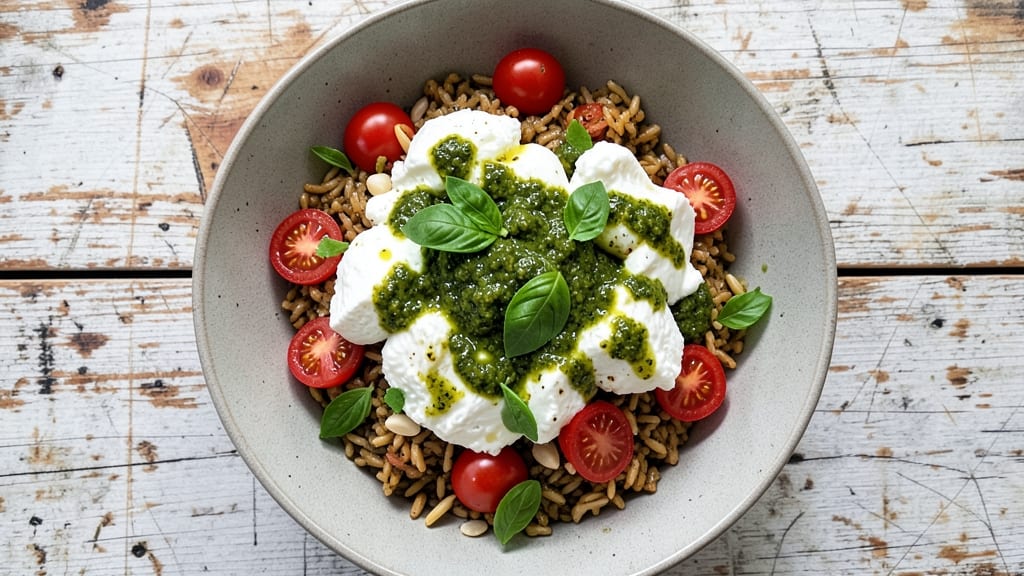 Caprese Orzo Pesto Salad Recipe: Bright Herb Zing Meets Melty Cheese Bliss