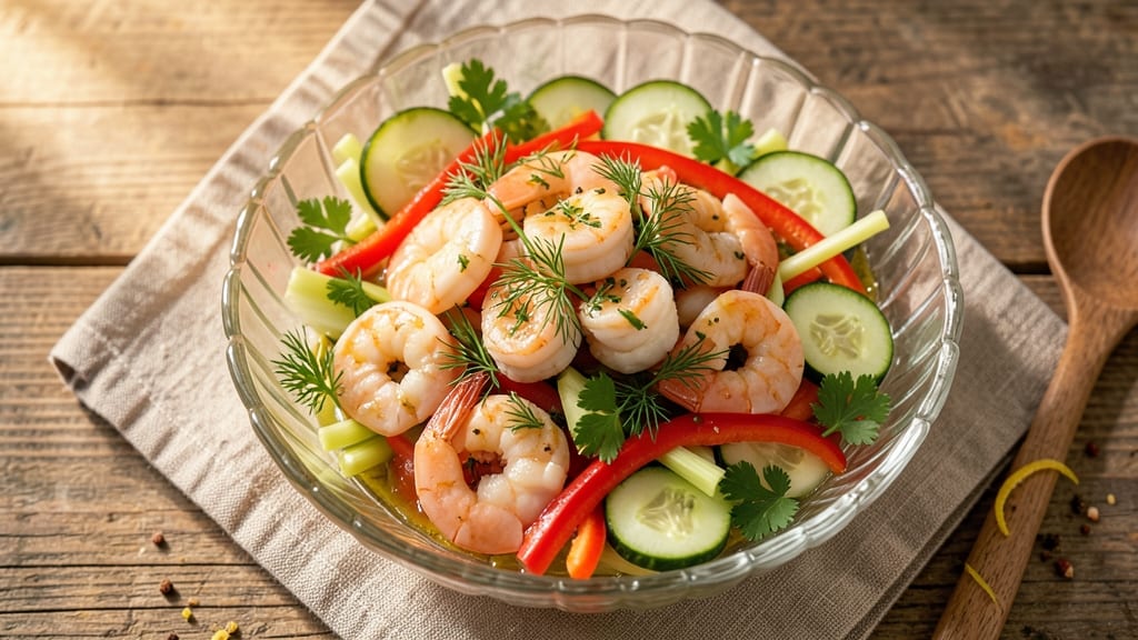 Cold Prawn Salad Recipe: Crisp Celery Crowns and Zesty Lemon Dressing