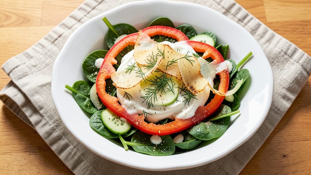 2nd Avenue Deli Health Salad Recipe: Layered Crunch and Smoky Herb Cream Cheese