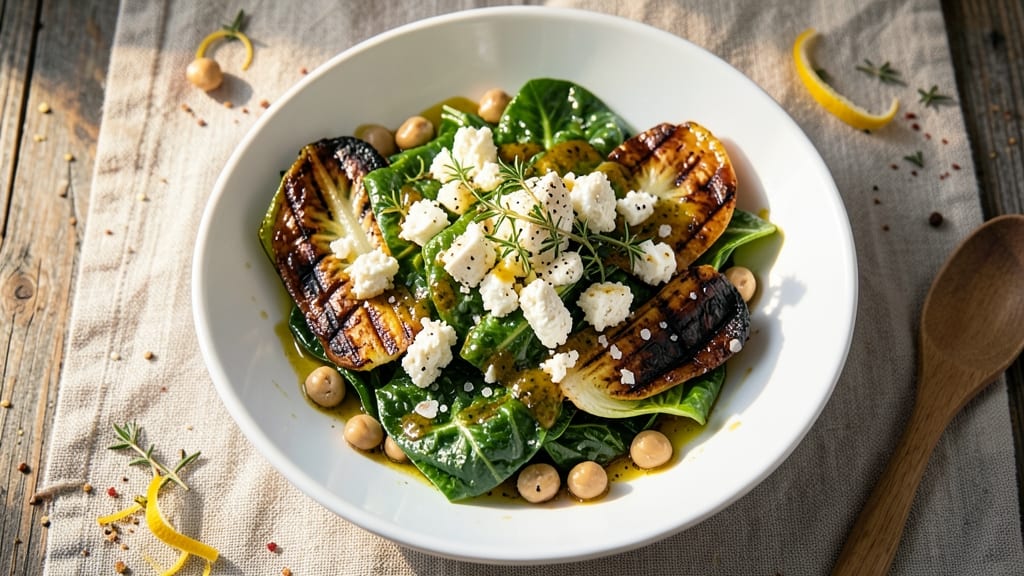 Charred Romaine Salad Recipe: Smoky Grilled Edges and Tangy Lemon Vinaigrette