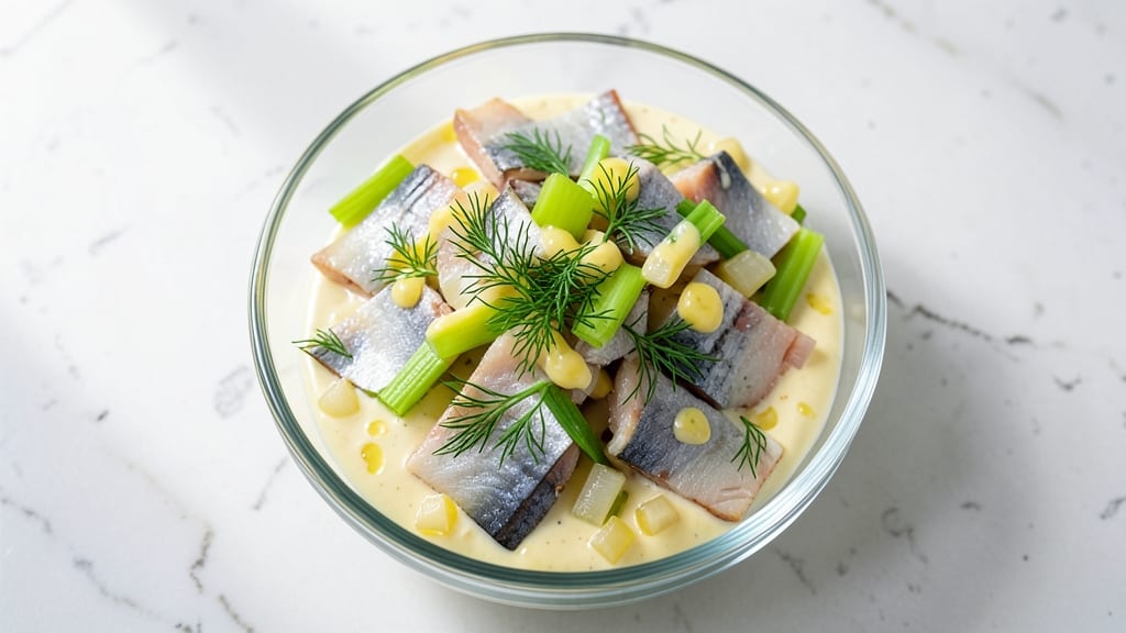 Chopped Herring Salad Recipe: Scandinavian-Inspired Creaminess With Crunchy Celery Bites