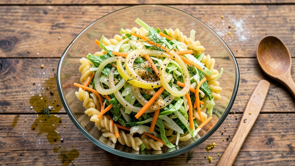 Cole Slaw Pasta Salad Recipe: Bold Mustard-Kissed Crunch Without Mayo