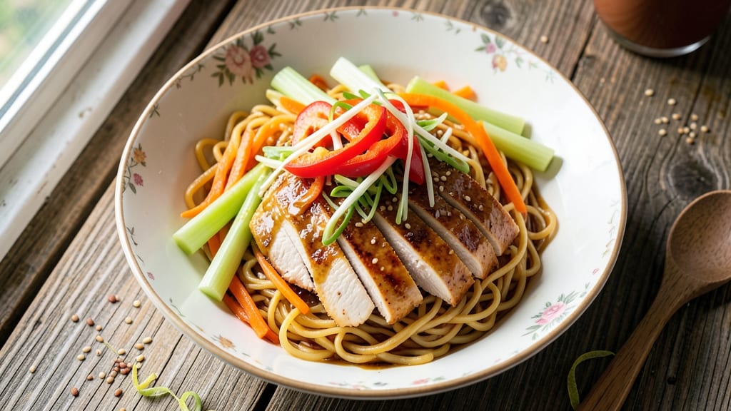 Chow Mein Salad Recipe: Crunchy Celery Crowns and Zero-Mayo Cream Cheese Twist
