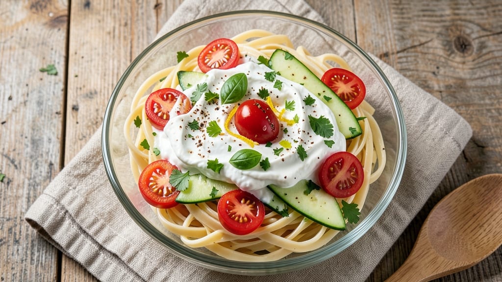 Cold Linguine Pasta Salad Recipe: Al Dente Noodles With Herb Cream Cheese Twist