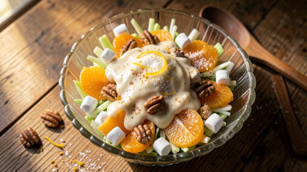 Ambrosia Waldorf Salad Recipe: Classic Layers of Crunch, Cream, and Fruit