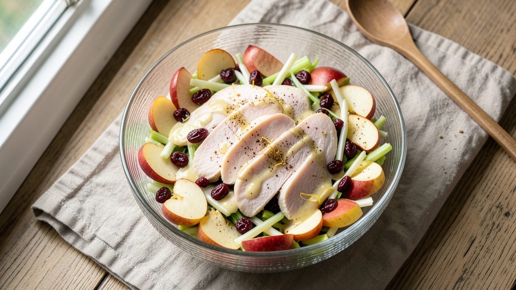 Chicken Waldorf Salad Recipe With Cranberries: Crisp Celery Crowns and Sweet-Tart Balance