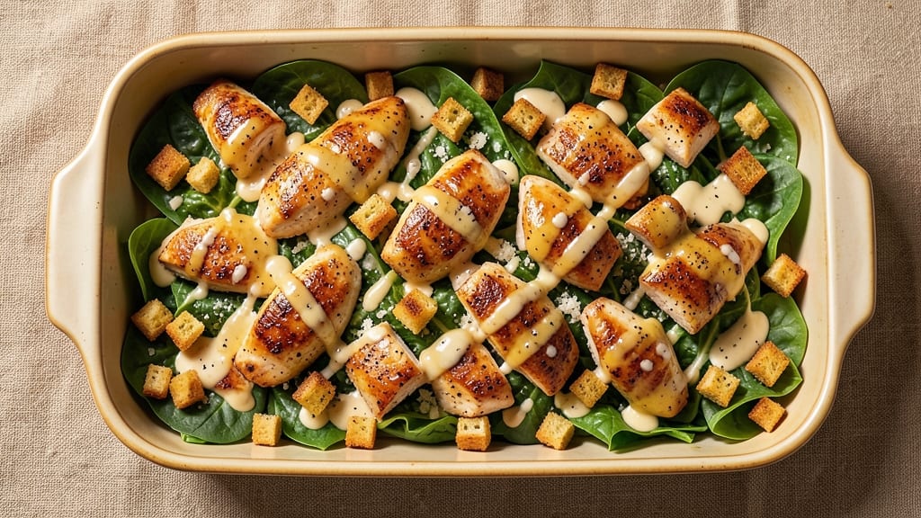 Chicken Caesar Salad Casserole Recipe: One-Pan Protein-Packed Picnic Perfection