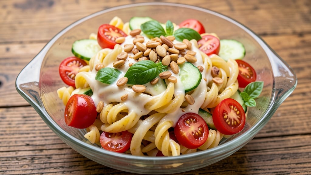 Cold Spiral Pasta Salad Recipe: No-Mayo Cream Cheese Crunch