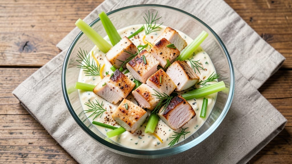 Chicken Salad Bites Recipe: Crisp Celery Crowns and Herb Cream Cheese Harmony