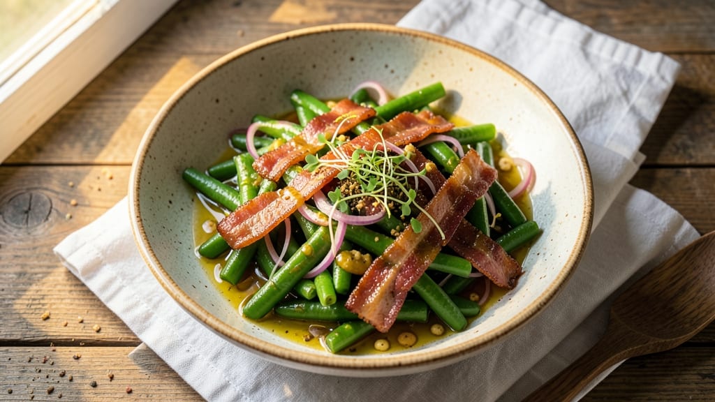 Cold Green Bean and Bacon Salad Recipe: Smoky Bacon Crunch and Crisp-Tender Greens