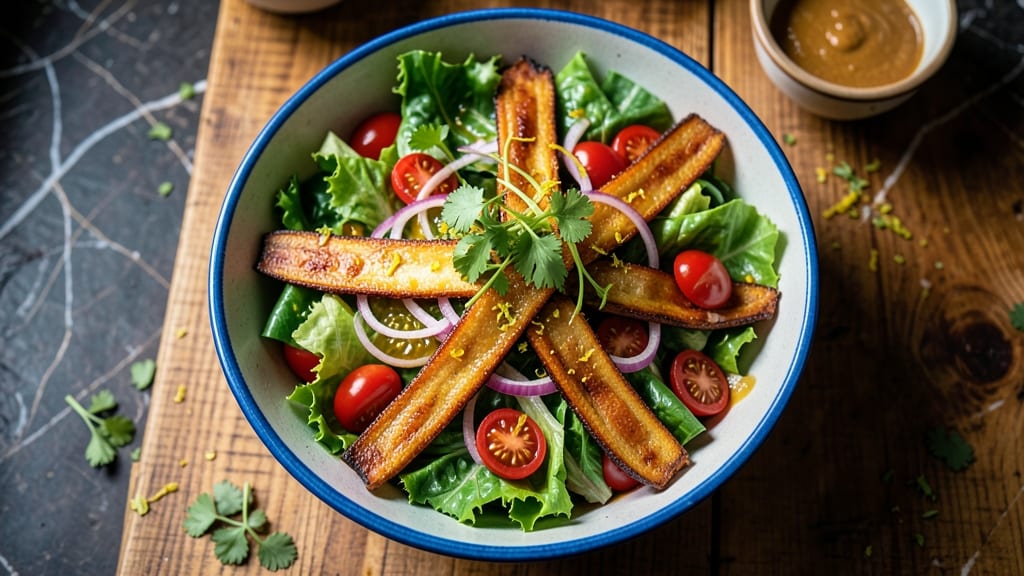 Colombian Restaurant-Style Salad Recipe: Bold Lime-Cilantro Vinaigrette with Crunchy Plantains