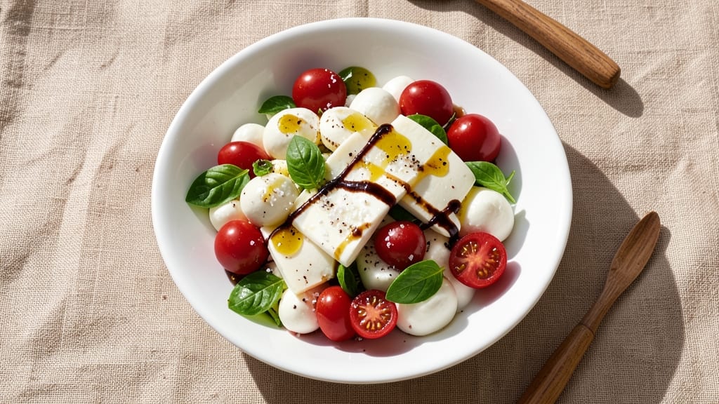 Caprese Salad Recipe With Grape Tomatoes: Fresh Basil and Bursting Cherry Tomatoes