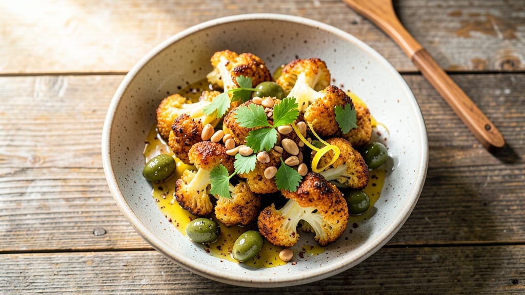 Cauliflower and Green Olive Salad Recipe: Briny, Crispy, and Herb-Infused Mediterranean Bite