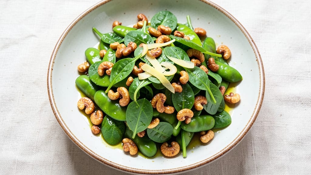 Cashew Crunch Edamame Salad Recipe: Crispy Nutty Bites and Silky Bean Harmony