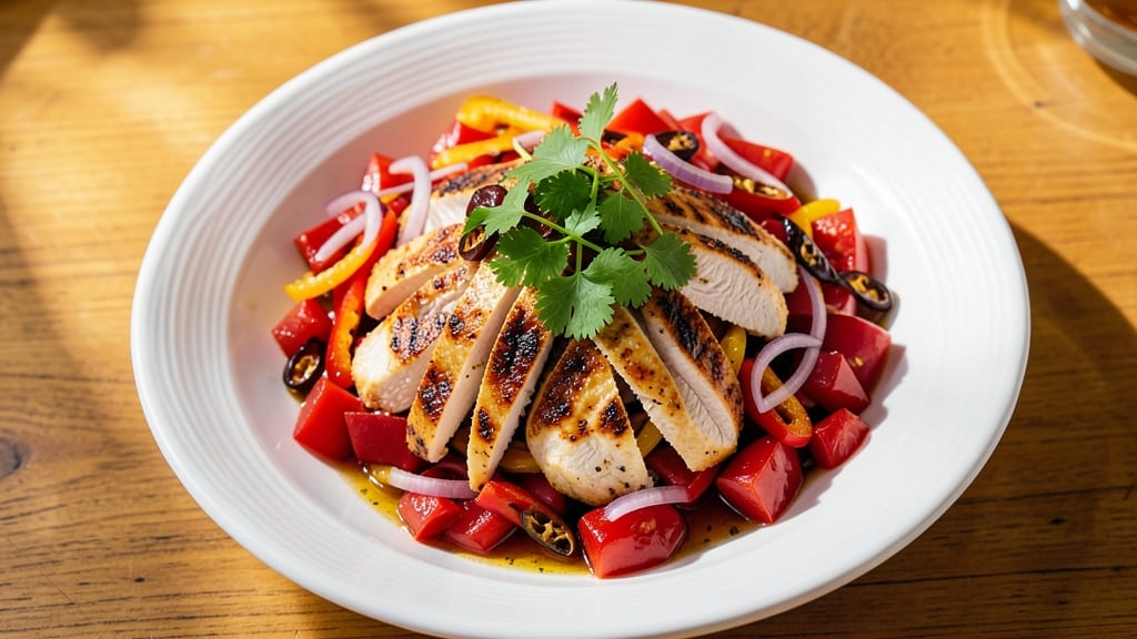 Chilli Salad Recipe: Spicy Roasted Pepper and Tomato Brightness