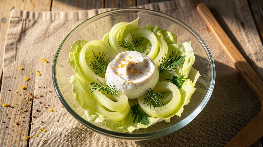 Columella Salad Recipe: Celery Crowns and Herb Cream Cheese Crunch Without Mayo