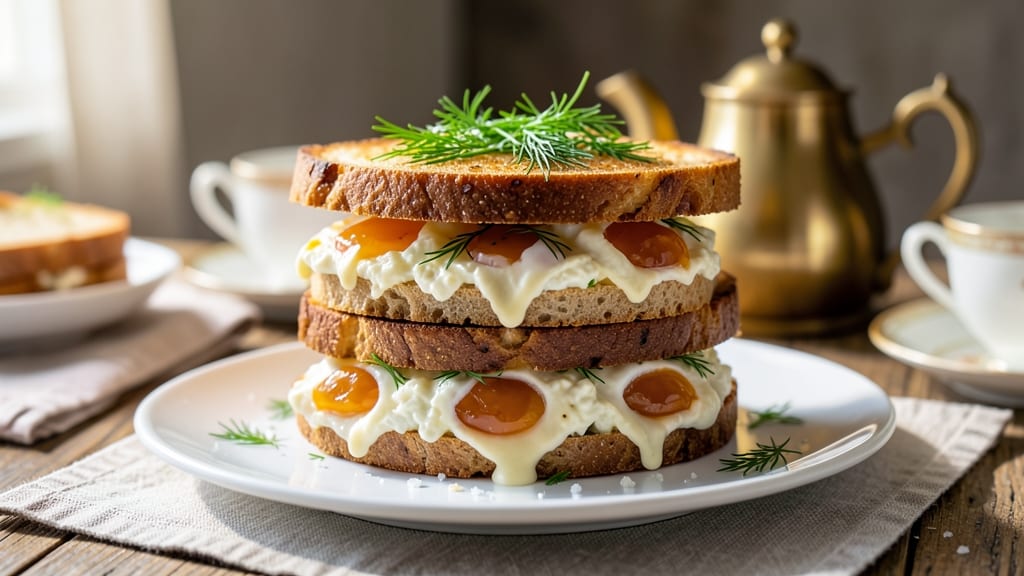 Afternoon Tea Egg Salad Sandwich Recipe: Celery-Crowned Crunch and Herb Cream Cheese Twist