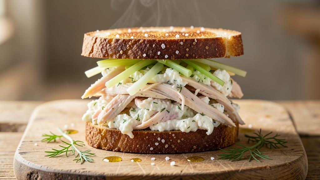 Chicken Salad Sandwich Recipe with Celery: Crunchy Celery Crowns and Herb Cream Cheese Layers