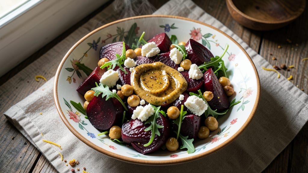 Chickpea, Beet, and Feta Salad Recipe: Earthy Sweetness With Crunchy Contrast