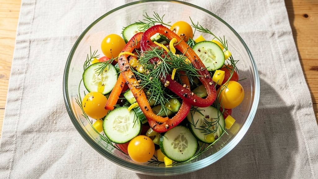 Colorific Salad Recipe: Vibrant Layers of Crunch and Creamy Herb Zing