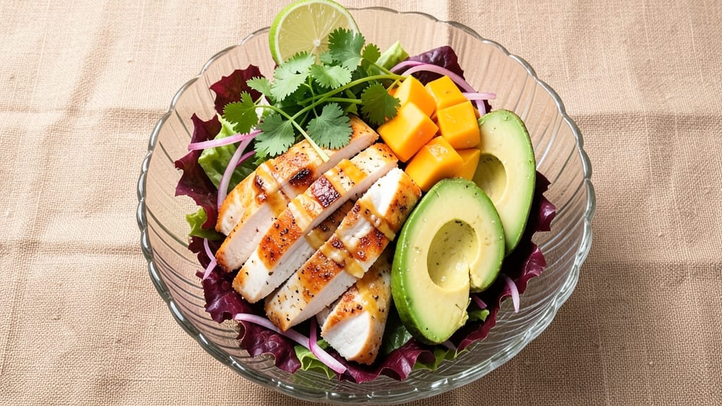 Chicken Avocado and Mango Salad Recipe: Tropical Crunch With Citrus-Dressed Freshness