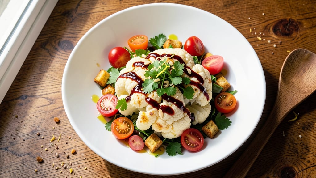 Cauliflower Tomato Salad Recipe: Crunchy Roasted Bites with Tangy Herb Dressing