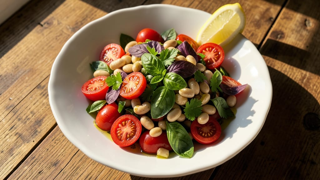 Cherry Tomato and White Bean Salad Recipe: Bright Herb Zing With Crunchy Bites