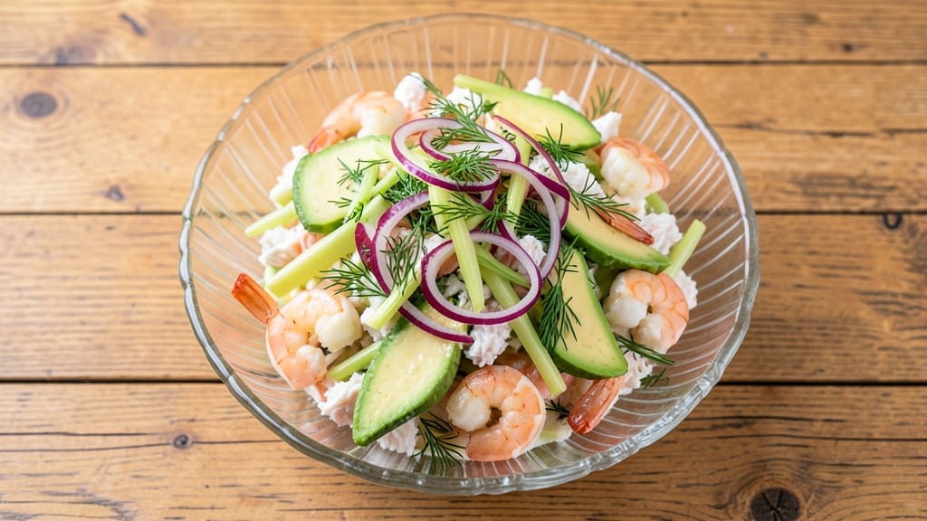 Classic Seafood Salad Recipe: Crisp Celery Crowns and Zesty Lemon-Dill Dressing