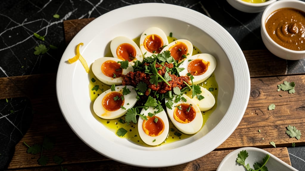 Tunisian Egg Salad Recipe: Harissa-Kissed Spice and Crunchy Herb Twist
