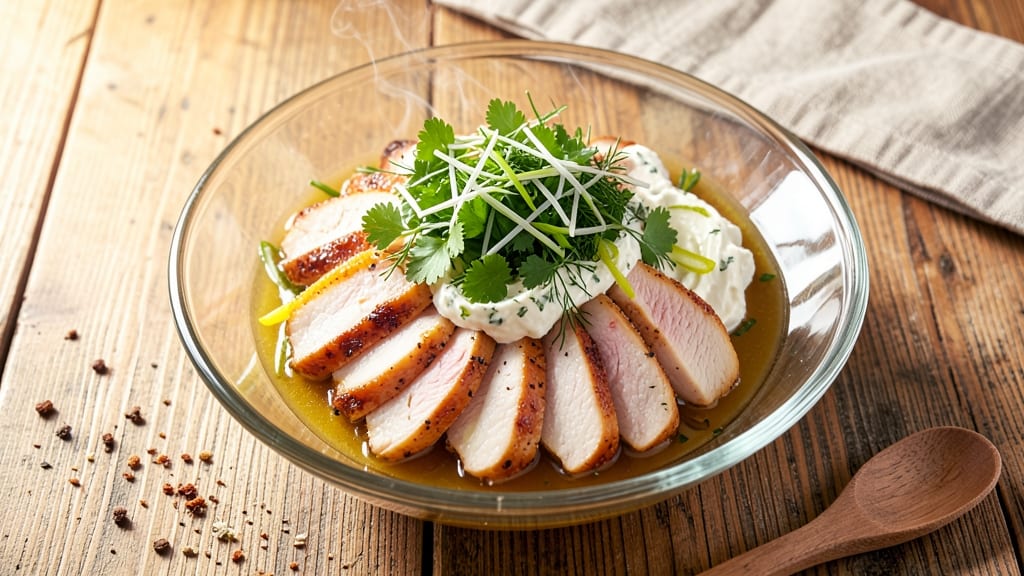 Alton Brown's Chicken Salad Recipe: Shredded Chicken and Herb Cream Cheese Without Mayo