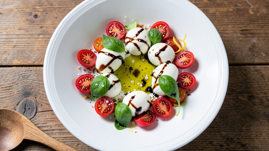 Caprese Salad Recipe With Cherry Tomatoes and Balsamic: Fresh Mozzarella and Sweet Tomato Balance