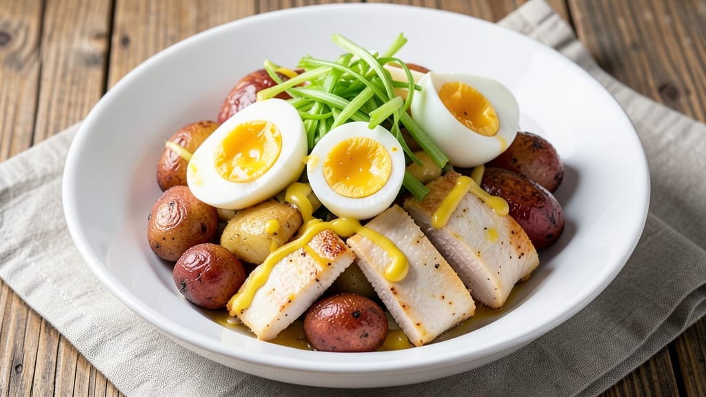 Chicken Egg and Potato Salad Recipe: Crisp Celery Crowns and Fluffy Boiled Eggs