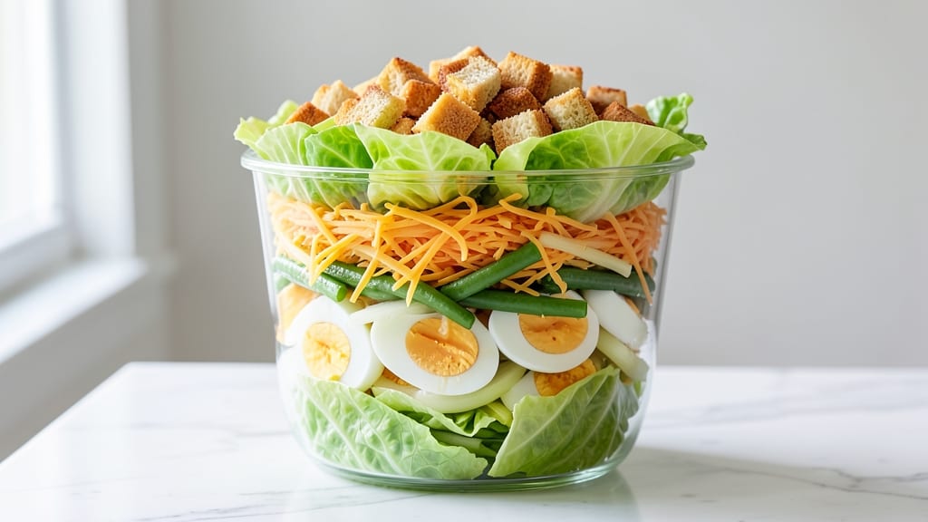 24 Hour 7 Layer Salad Recipe: No-Prep-Ahead Mess, Crunchy Celery Crowns Stay Fresh
