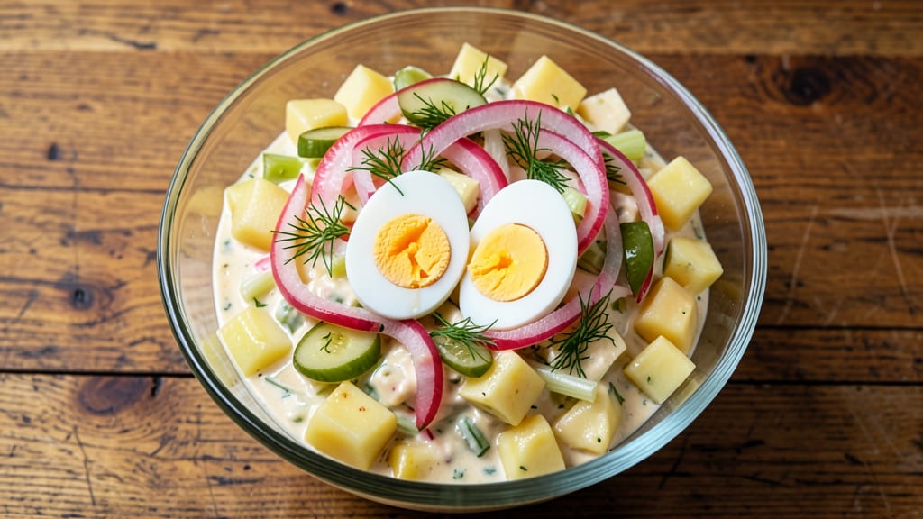 Classic Deli Potato Salad Recipe: Crisp Celery Crowns and Zero-Mayo Creaminess