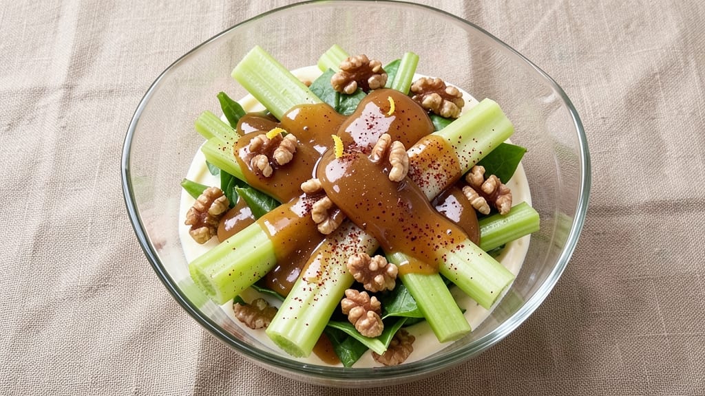 Carmel Spa Celery Salad Recipe: Crisp Crowns and Smoky Maple Cream Cheese