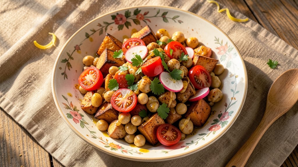 Sweet Potato Chickpea Salad Recipe: Earthy-Sweet Crunch With Zero Mayo