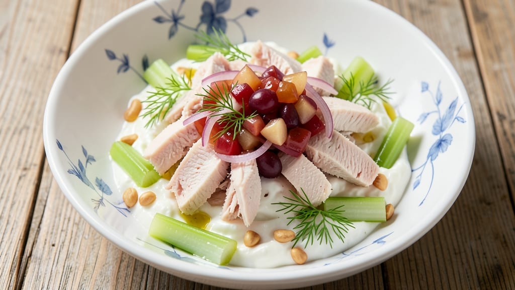 Turkey Salad Recipe With Sweet Relish: Crunchy Celery Crowns and Tangy Fruit Fusion
