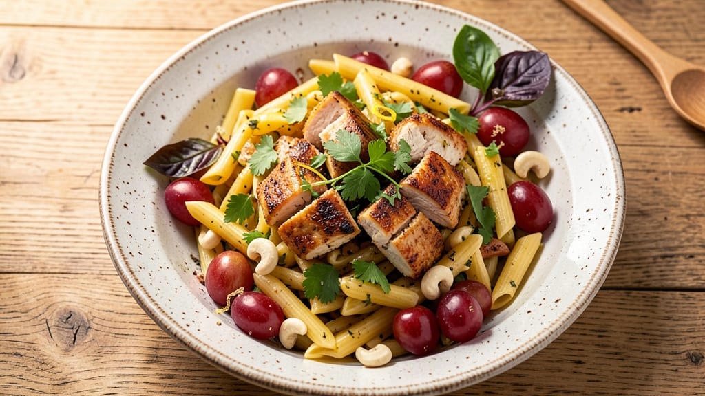 Chicken Cashew Grape Pasta Salad Recipe: Nutty-Sweet Bite-Sized Crunch in 20 Minutes