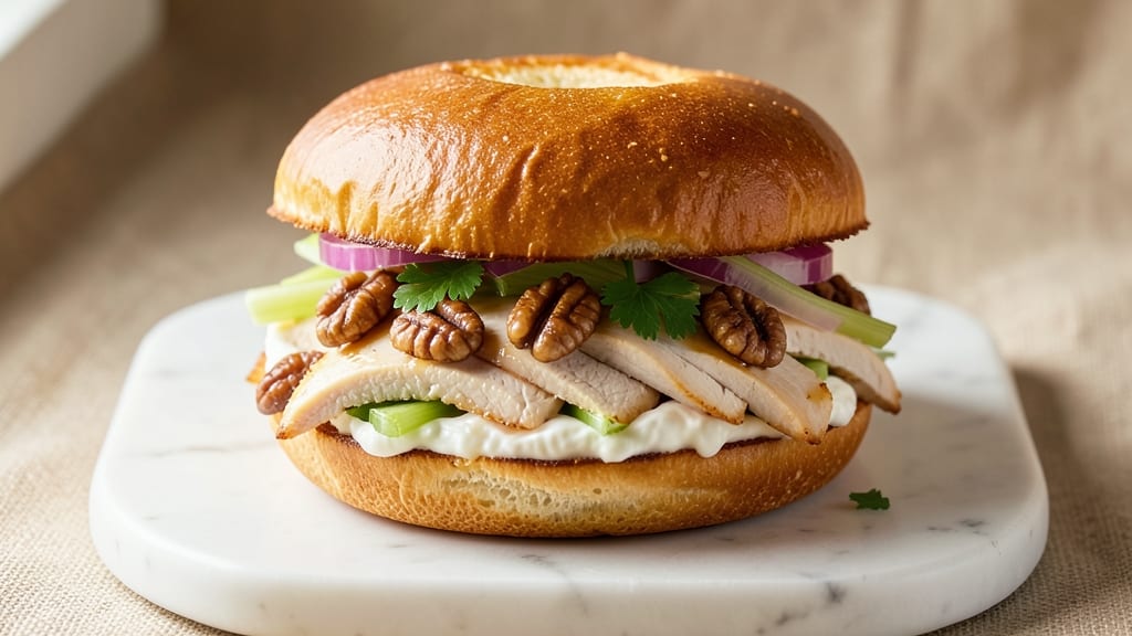 Chicken Walnut Salad Sandwich Recipe Paradise Bakery-Style: Crunchy Celery Crowns and Nutty Cream Cheese Twist