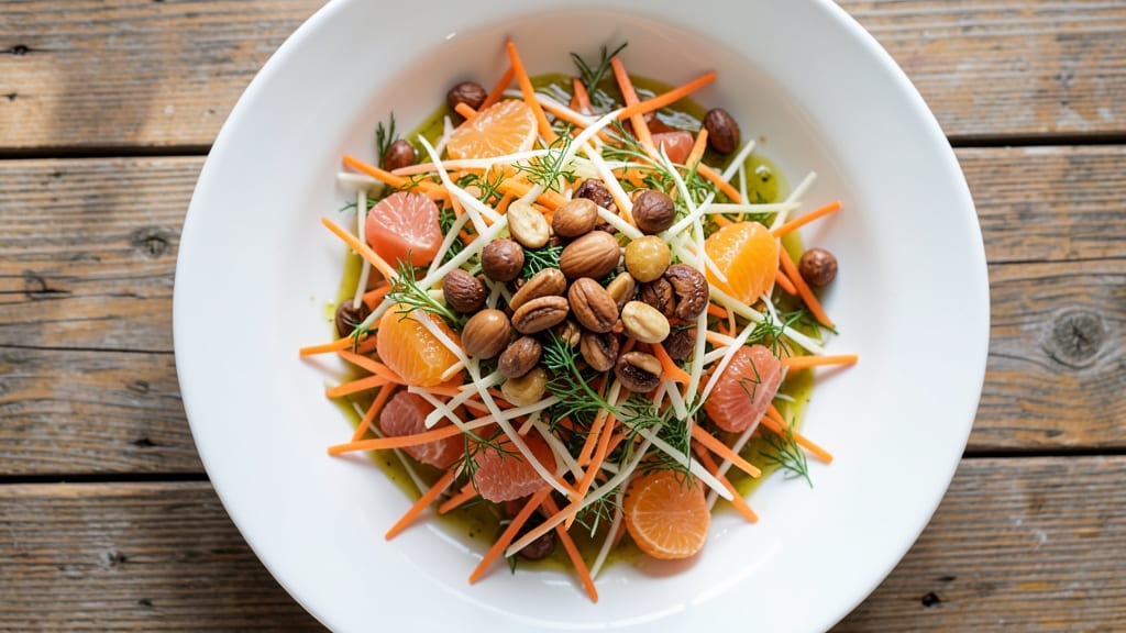 Chopped Carrot Salad With Fennel, Orange, and Hazelnuts Recipe: Bright Citrus Crunch With Toasted Nutty Bites