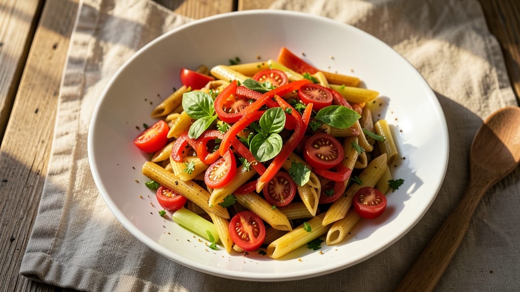 Cold Pasta Primavera Salad Recipe: Bright Herb Zing and Crunchy Celery Crowns