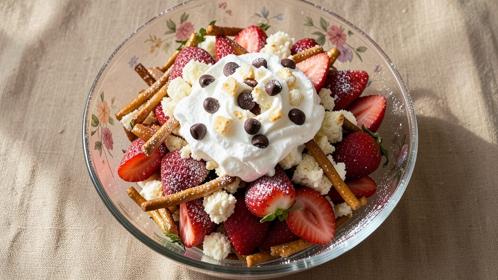 Chocolate Angel Strawberry Pretzel Salad Recipe: Sweet, Salty, Creamy Layers in Minutes