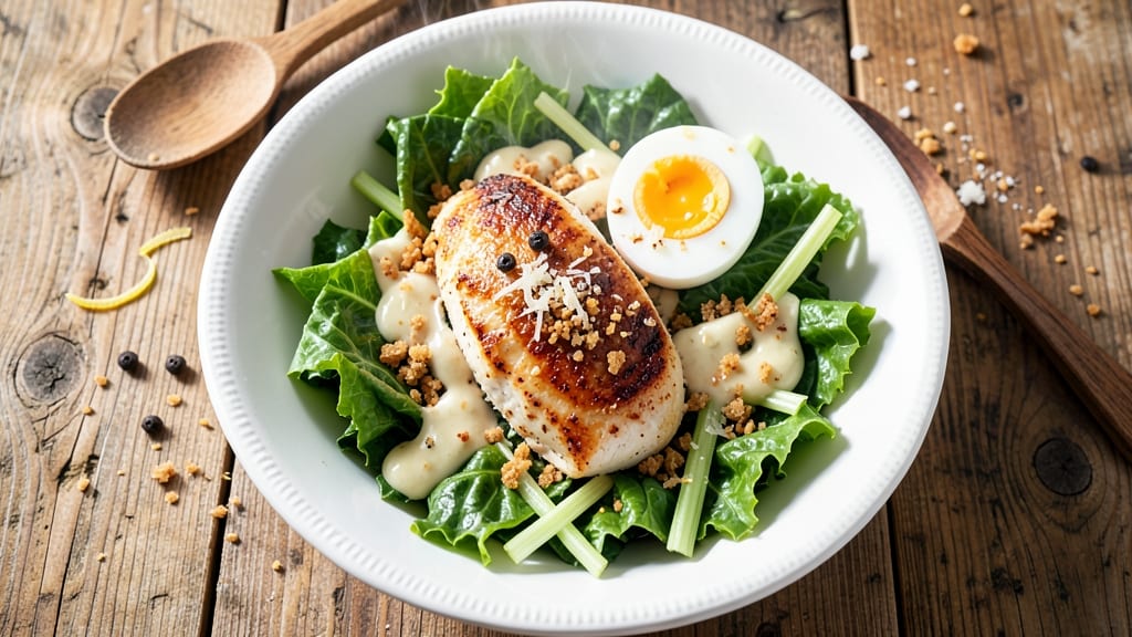 Natasha's Kitchen Chicken Caesar Salad Recipe: Crispy Celery Crowns and Zero-Mayo Cream Cheese Twist